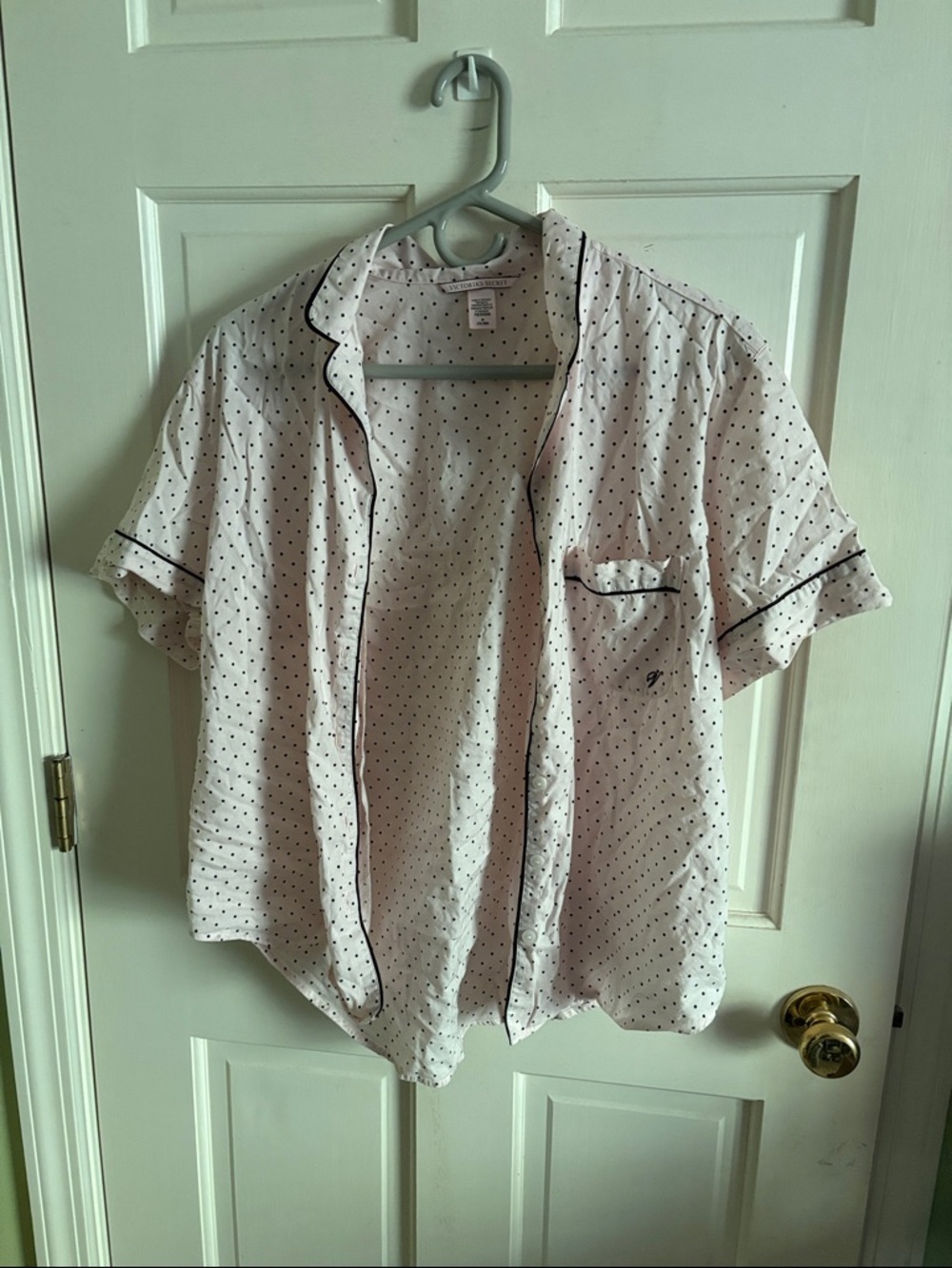 Victoria’s Secret Light Pink Polka Dot Short-Sleeve Shirt